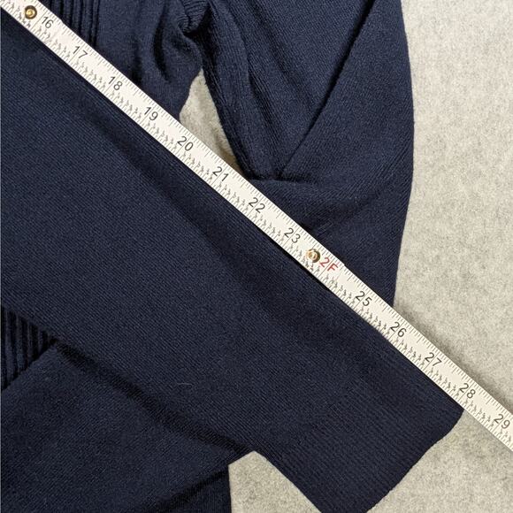 J.McLaughlin Seaspray Knit Top Sweater Navy Blue Gold Button Shoulder Size XL - Picture 12 of 16